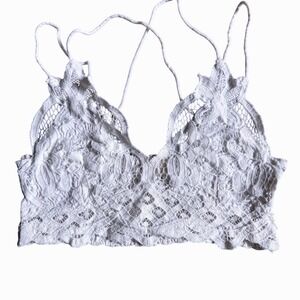 Free People Women's Adella White Crochet Lace Bralette Size Small Solid
